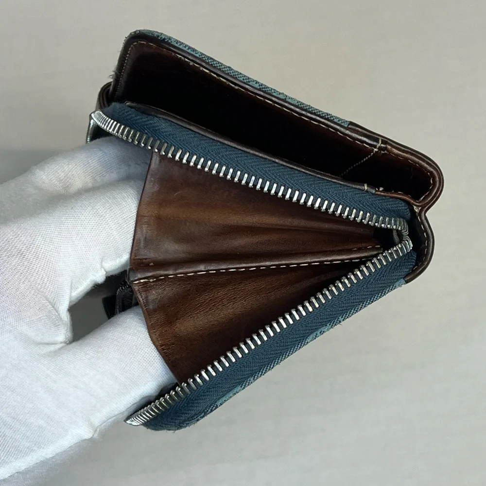 Dooney & Bourke Monogram‎ Canvas and leather checkbook wallet